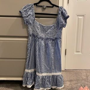 Urban Outfitters Blue Gingham Babydoll Dress Size Medium
